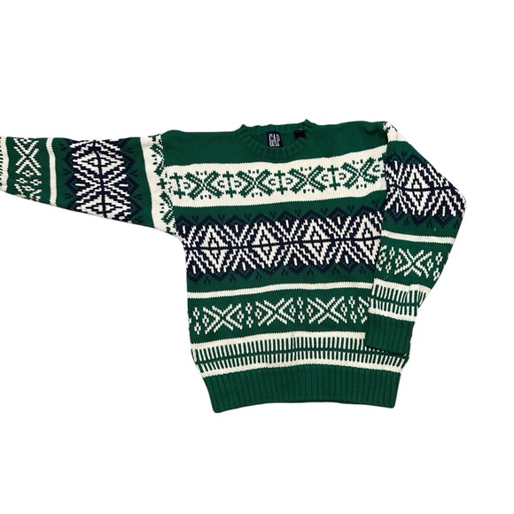 GAP Sweaters - GAP Chunky Cozy Oversized Green Patterned Sweater